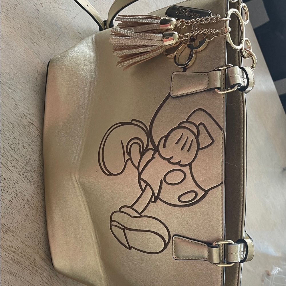 Disney Metallic Gold Shoulder Bag with Mickey Design by Jaime Ibiza - Picture 13 of 13